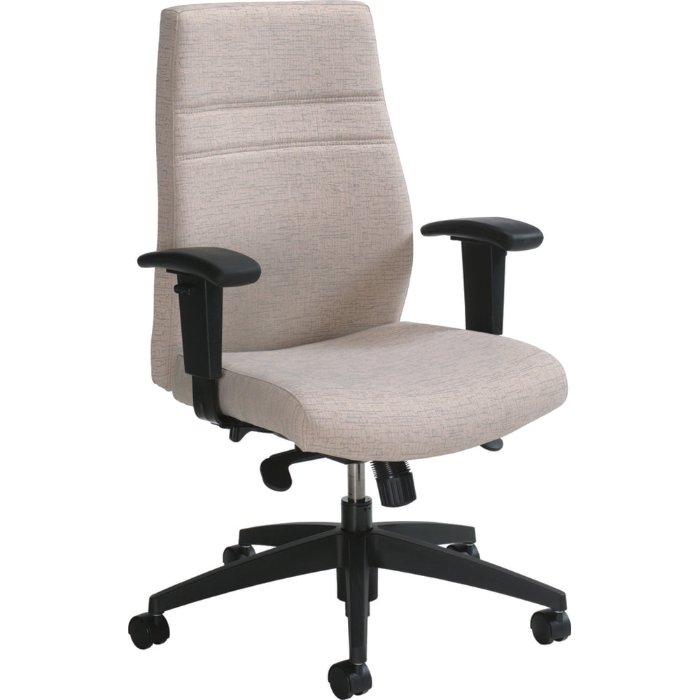 Fauteuil à basculement synchronisé à dossier haut M-Task-F, tissu « Urban - White Sand » (beige), MVL2911F UR19 BLK