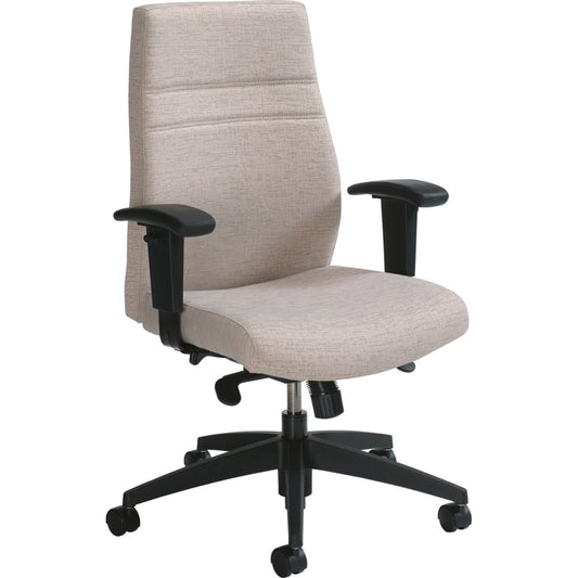 Fauteuil à basculement synchronisé à dossier haut M-Task-F, tissu « Urban - White Sand » (beige), MVL2911F UR19 BLK