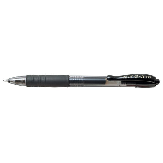 Pilot G-2 Gel Ink Roller Ball Pens - Retractable - Refillable - 0.7mm - Black (BLG2-7-BK)