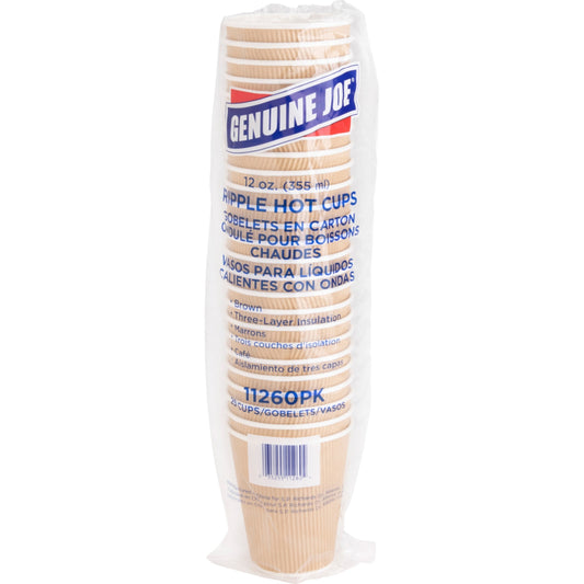 Genuine Joe Ripple 12 oz Cups - 25 Pack
