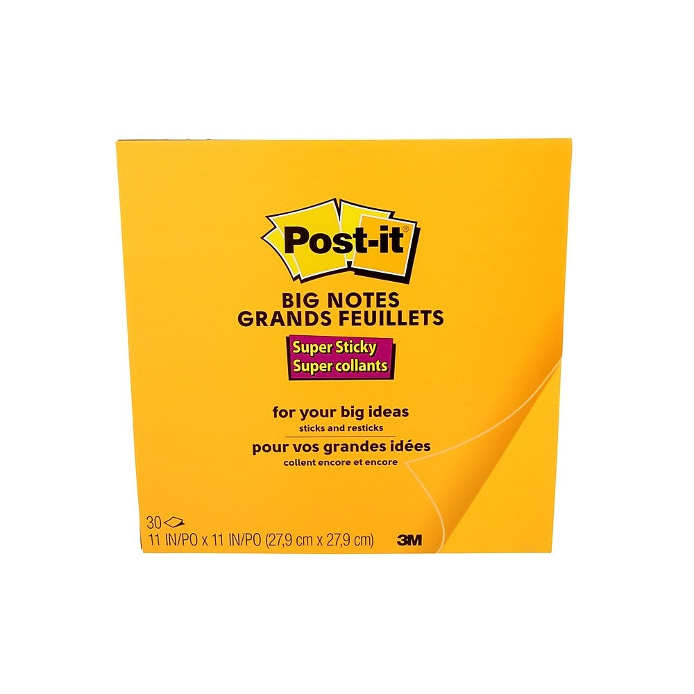 Post-it Notes Big Pad Super Sticky Notes, 11" x 11", 30 Sheets, Orange