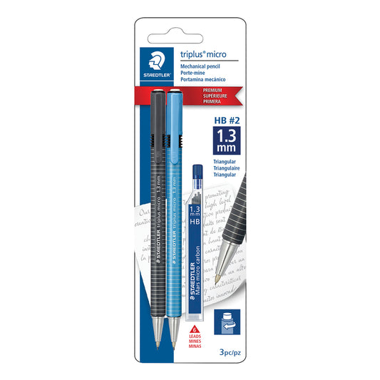Staedtler triplus micro Mechanical Pencils with lead refills - 1.3mm - 3 Pack