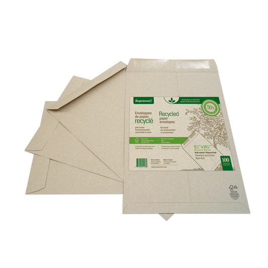Enveloppes pour catalogue Supremex en papier kraft naturel robuste à extrémité ouverte – 11 kg – 24 1/2 po x 14 3/4 po – Naturel – Paquet de 100
