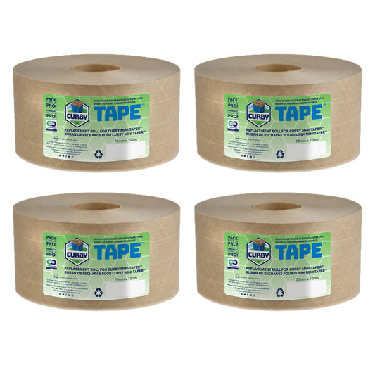 Ruban adhésif activé par l'eau IPG Curby - 70 mm l x 100 m L - Lot de 4