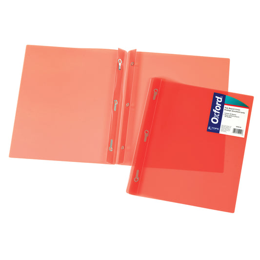 Oxford 3-Prong Fastener Translucent Poly Report Cover - Orange