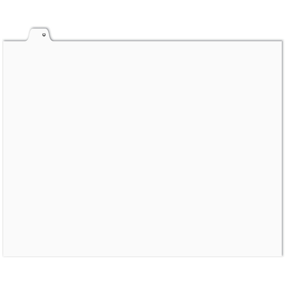 Onglets d'index alphabétique Apak - Lettre C - Blanc - 8 1/2" x 11" - Coupe 1/26e - 110 lb - Non perforés - Paquet de 25