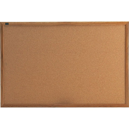 Tableau d'affichage Quartet en liège, cadre en chêne, 36'' x 24''
