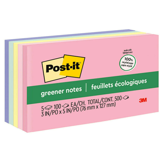 Notes Post-it Greener - Collection Sweet Sprinkles - 3" x 5" - Paquet de 5