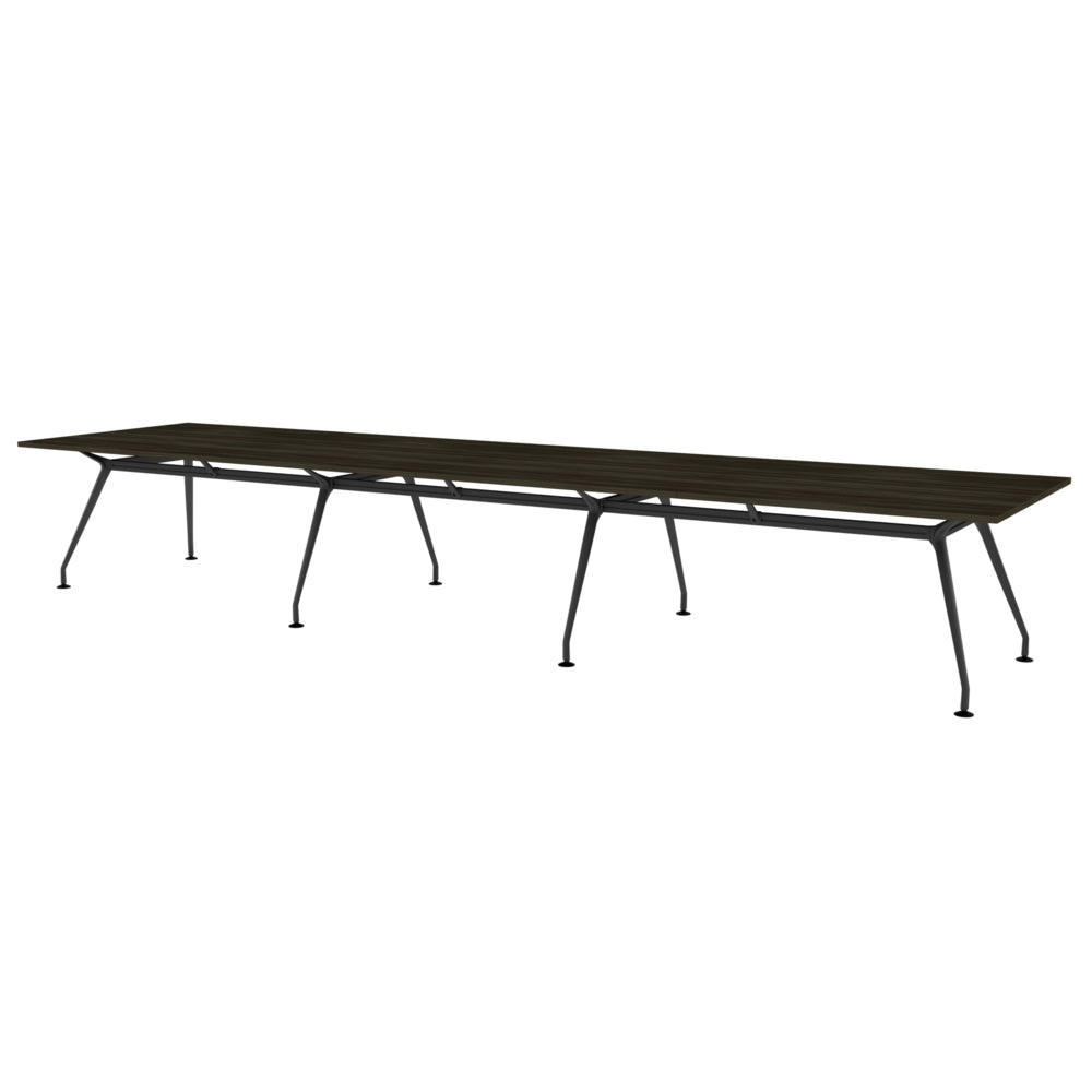 Table de réunion rectangulaire haut de gamme Heartwood HDL Innovations pour 14 personnes - Gris crépuscule noir
