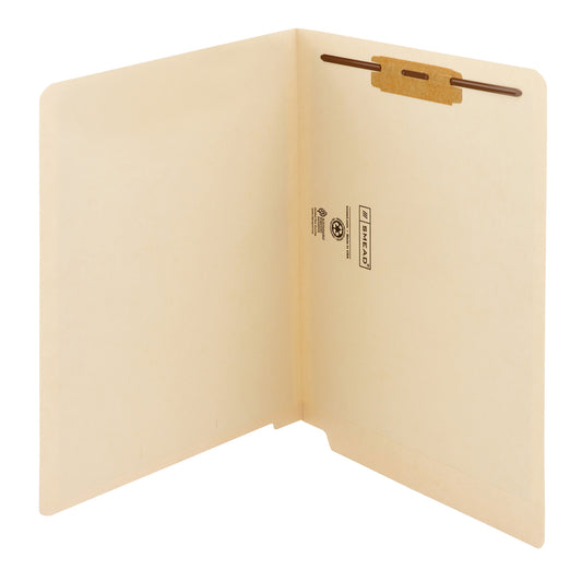 Chemises à fermeture Smead avec onglet renforcé Shelf-Master - 1 attache - Manille - Lettre - 11 pt - Expansion 3/4" - Paquet de 50