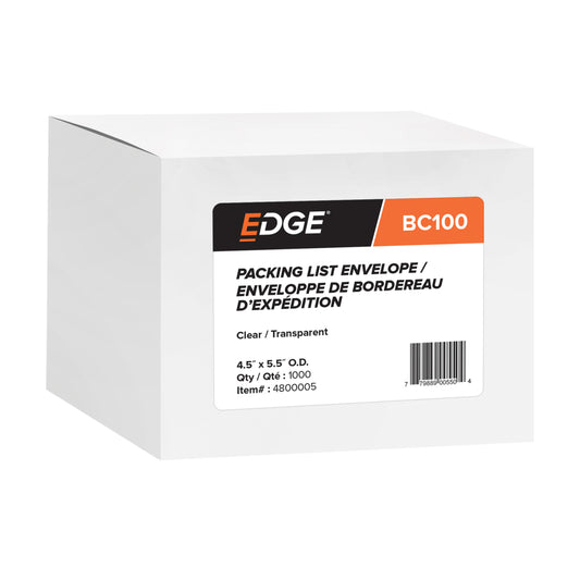 Enveloppes de bordereau d'expédition Spicers EDGE - 4,5" x 5,5" - Transparentes - Paquet de 1 000