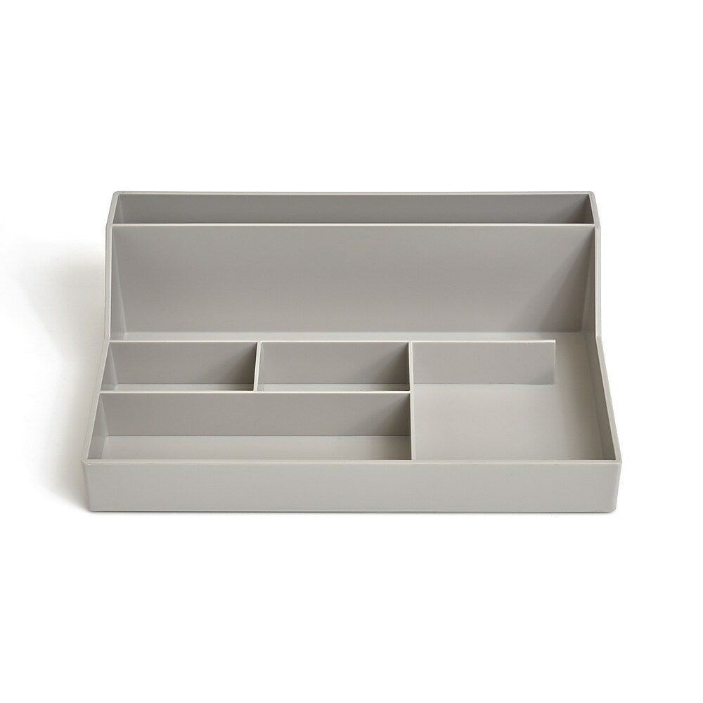 Organiseur de bureau en plastique à 6 compartiments TRU RED - Gris