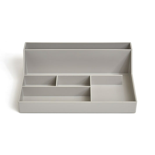 TRU RED 6-Compartment Plastic Desktop Organizer - Grey