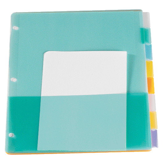 Intercalaires à onglets insérables Oxford Poly avec pochette - 8 onglets - Format lettre