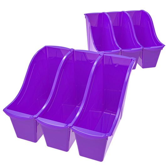 Storex Small Book Bin - Purple - 6 Pack