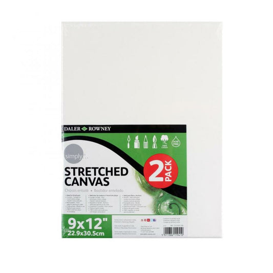 Toile simplement tendue, 9"x12", 2/pqt.