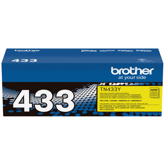 Brother TN433 High-Yield Yellow Toner Cartridge