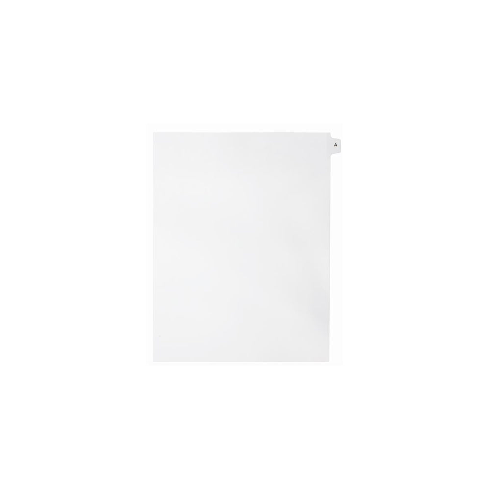 Onglets Sterling Alpha Singles, lettre A, blancs, format lettre, coupe 1/15e, paquet de 25