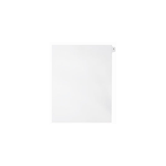 Onglets Sterling Alpha Singles, lettre A, blancs, format lettre, coupe 1/15e, paquet de 25
