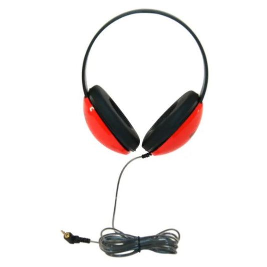 Califone Listening First Stereo Headphone with 2-layered cut-and-chew-resistant cord - Red