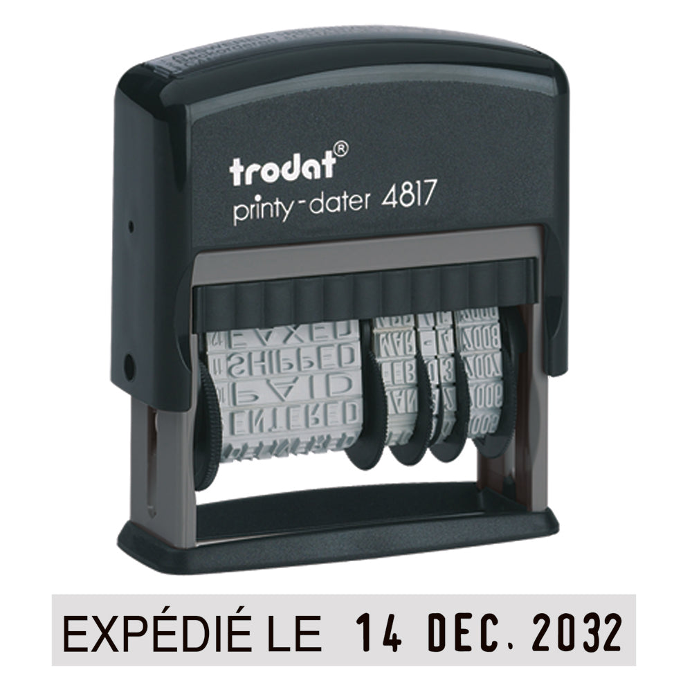Trodat 4817 Self-Inking Phrase Dater - French