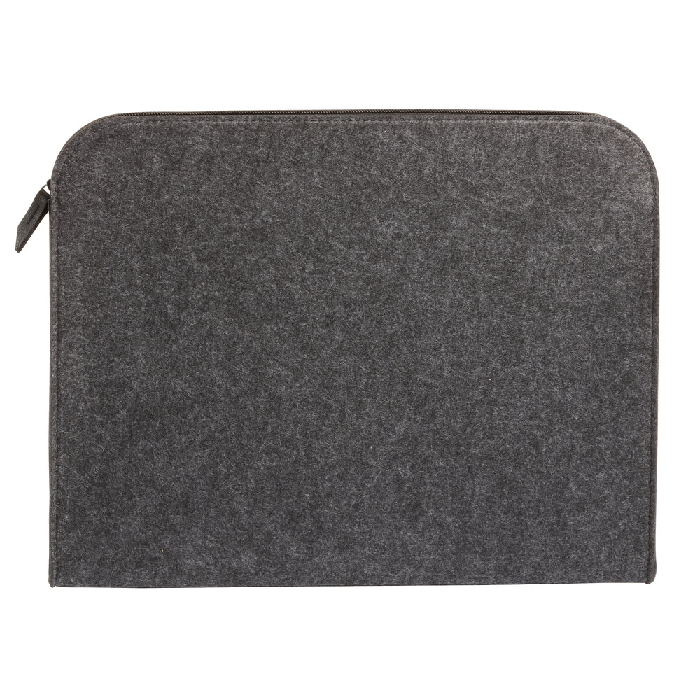 Pendaflex Felt Zip Pocket - 11" x 14" x 1-1/8" - Charcoal Grey/Black