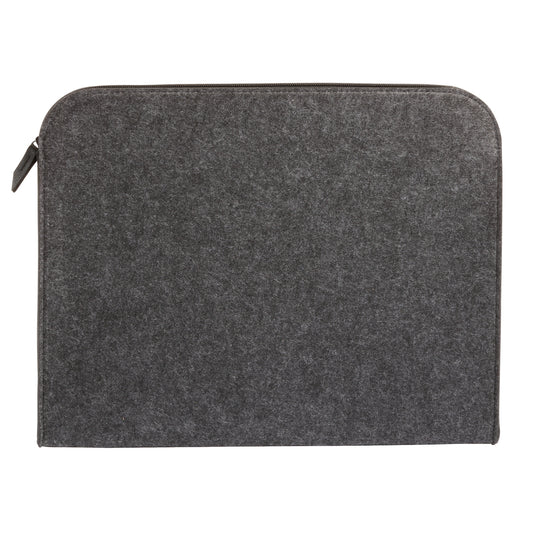 Pendaflex Felt Zip Pocket - 11" x 14" x 1-1/8" - Charcoal Grey/Black