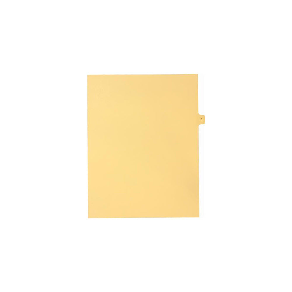 Onglets Sterling Alpha Singles, lettre E, chamois, format lettre, coupe 1/15e, paquet de 25