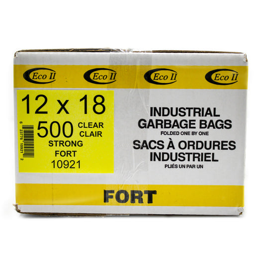 Eco II Garbage Bags - 12" x 18" - Strong - Clear Tint - 500 Pack