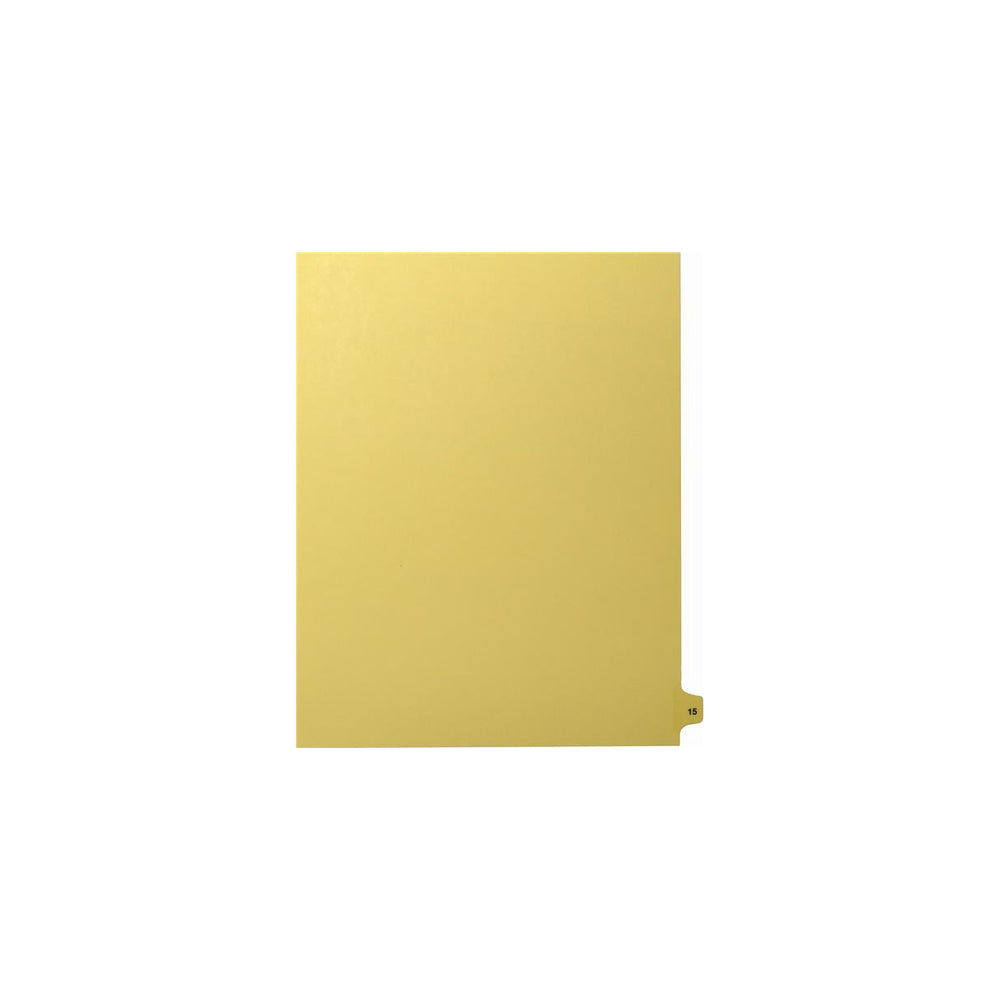 Onglets numériques Sterling Singles, n° 15, chamois, format lettre, coupe 1/15, paquet de 25