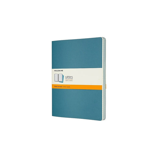 Moleskine Soft Cover Cahier Journals - Ruled - Extra Large - Brisk Blue - 3 Pack