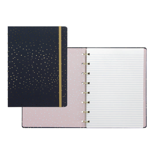Filofax Confetti Refillable Notebook - A5 Format - 8-1/4" x 5-3/4" - 112 Pages - Charcoal