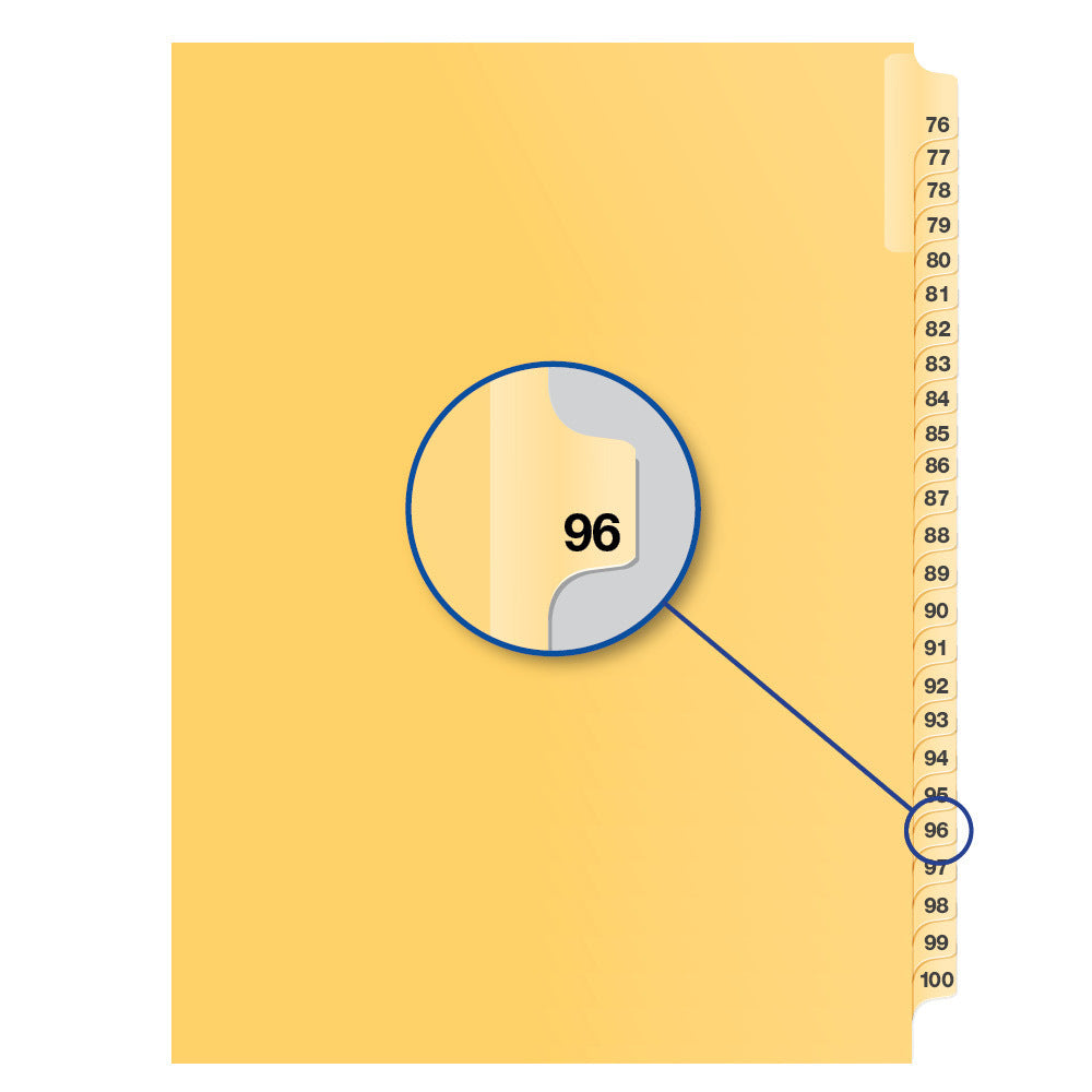 Legal Exhibit Dividers Buff #96, Letter Size, Pack of 25