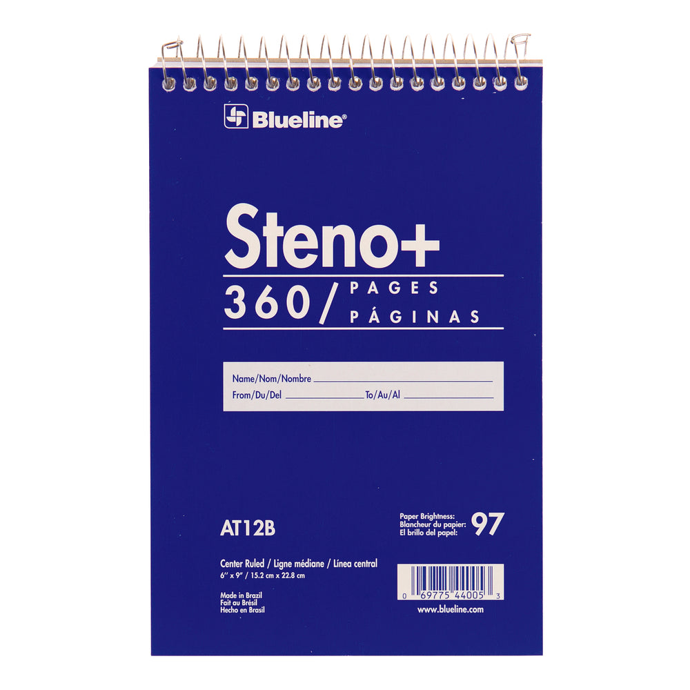 Blueline Steno Book - 6" x 9"