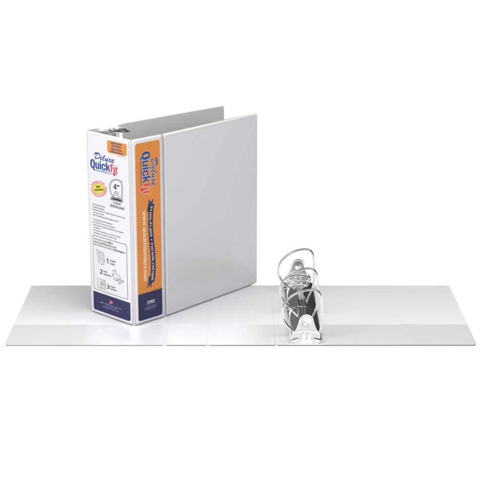 Davis Group Quickfit Deluxe Customizable 4" D-Ring Binder - White