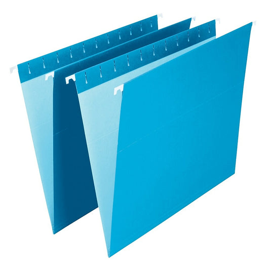 Chemises suspendues bleues Staples - Format lettre - Paquet de 25