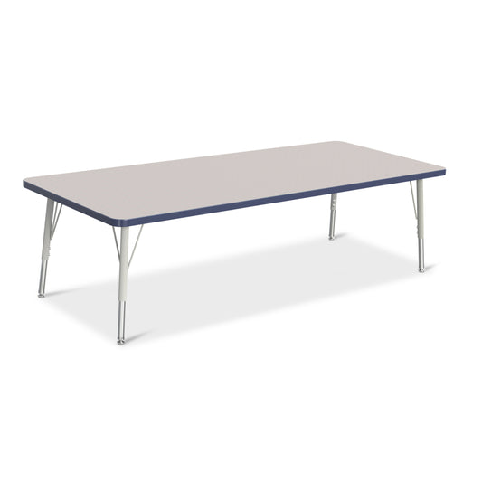 Jonti-Craft Berries Rectangle Activity Table - 30" x 72" - 15-24"H - Freckled Grey/Navy