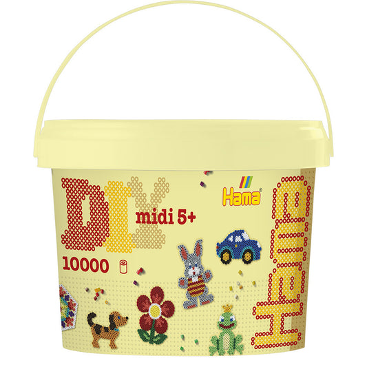 Hama Midi Beads In Bucket - 10000 Pack