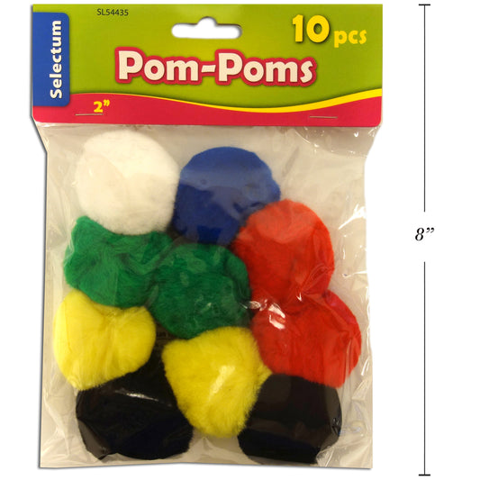 Pompons Selectum - 2" - Couleurs assorties - Paquet de 10