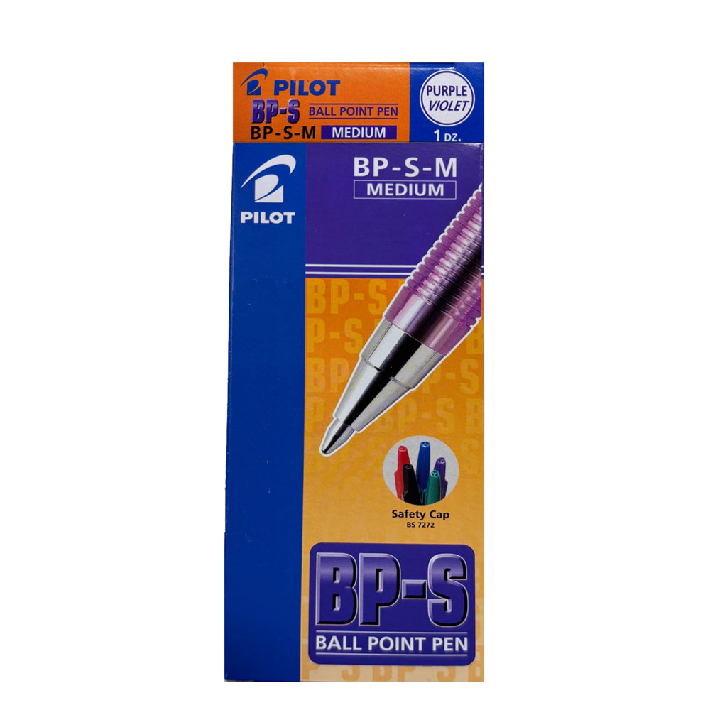 Stylo à bille Pilot BPS - Pointe moyenne - 1,0 mm - Violet - Lot de 12