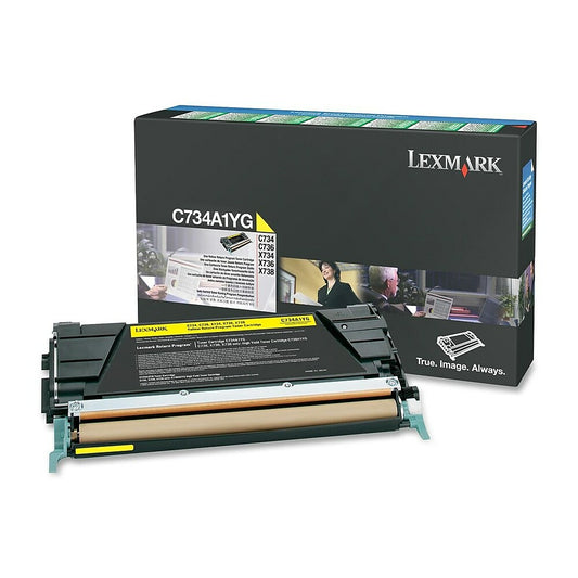 Cartouche de toner Lexmark (programme de retour) - Laser - Rendement standard - OEM - Jaune - (C734A1YG)