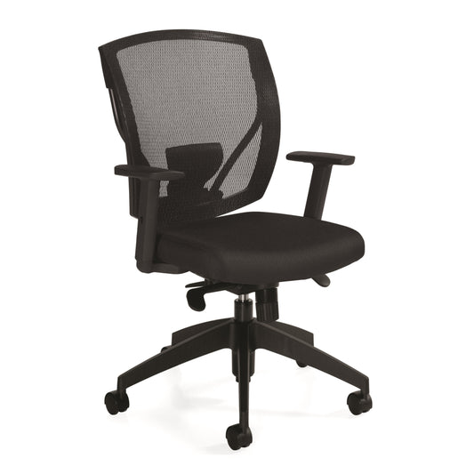 Offices to Go - CA Ibex Synchro-Tilter Chair with Mesh Back - Black