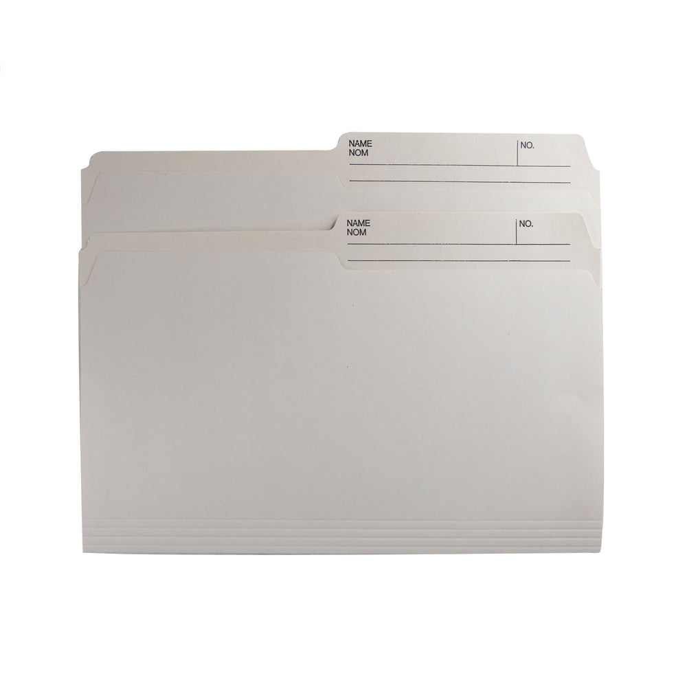 Hilroy 100% Recycled Reversible Tab File Folders - Legal Size - Ivory - 100 Pack