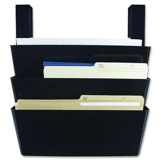 Storex - Support mural à 3 compartiments, format légal, 44,5 cm (H) x 41,5 cm (L) x 10,2 cm (P), noir