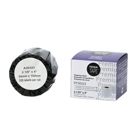 Nutone Premium Tape Shipping Labels - Compatible with Dymo 30323 - 2-1/8" x 4" - 220 Labels