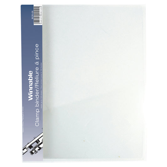 Couvertures de rapport Winnable Clamp - Transparentes - 8,5" L x 11" H