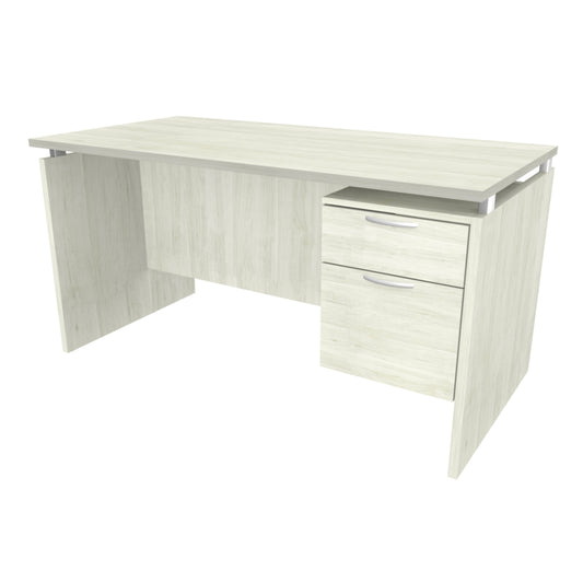 Heartwood Single Pedestal Desk - Winter Wood