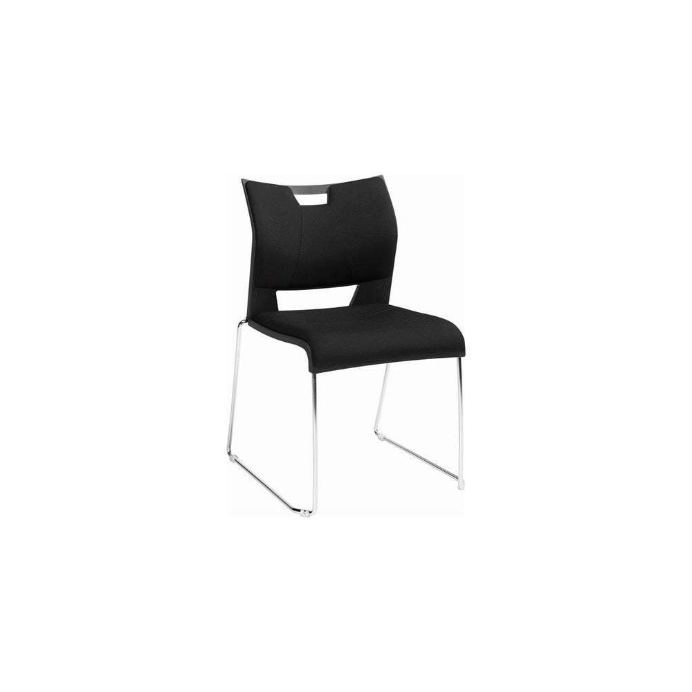 Chaise empilable sans accoudoirs Duet, tissu « California - Baja » (BLEU), polypropylène - dossier nuages ​​ivoire (BLANC), 6623 CF80 IVC CM