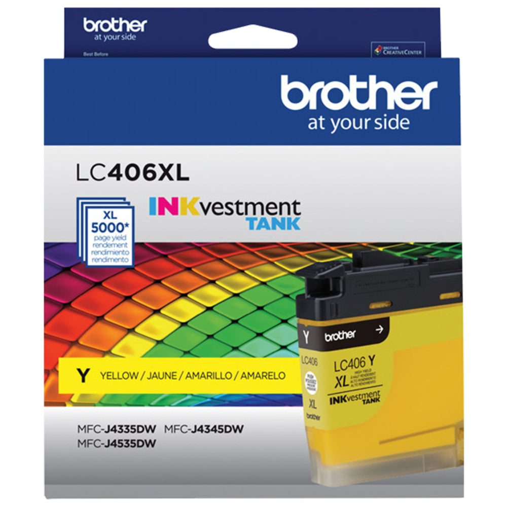 Cartouche d'encre jaune haute capacité Brother LC406XLYS authentique