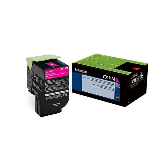 Cartouche de toner magenta à retourner Lexmark 701HM - Rendement élevé (70C1HM0)
